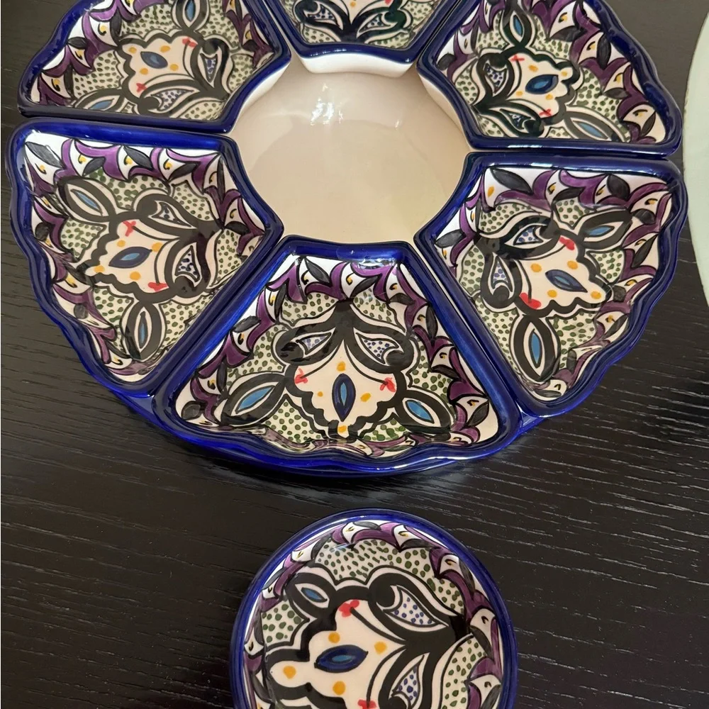 Handcrafted Multicolor Ceramic Plate - Picture 2 of 3
